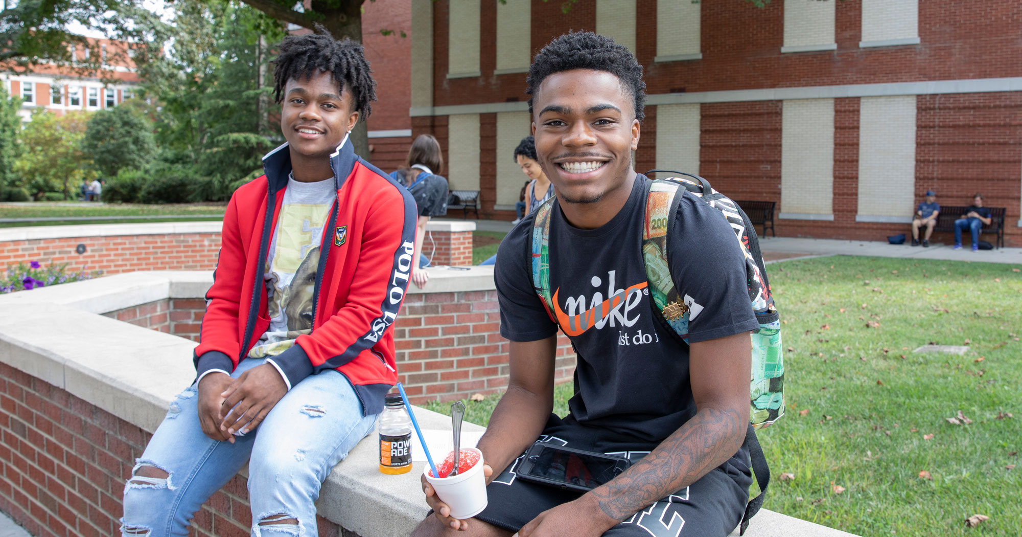 Two students on campus