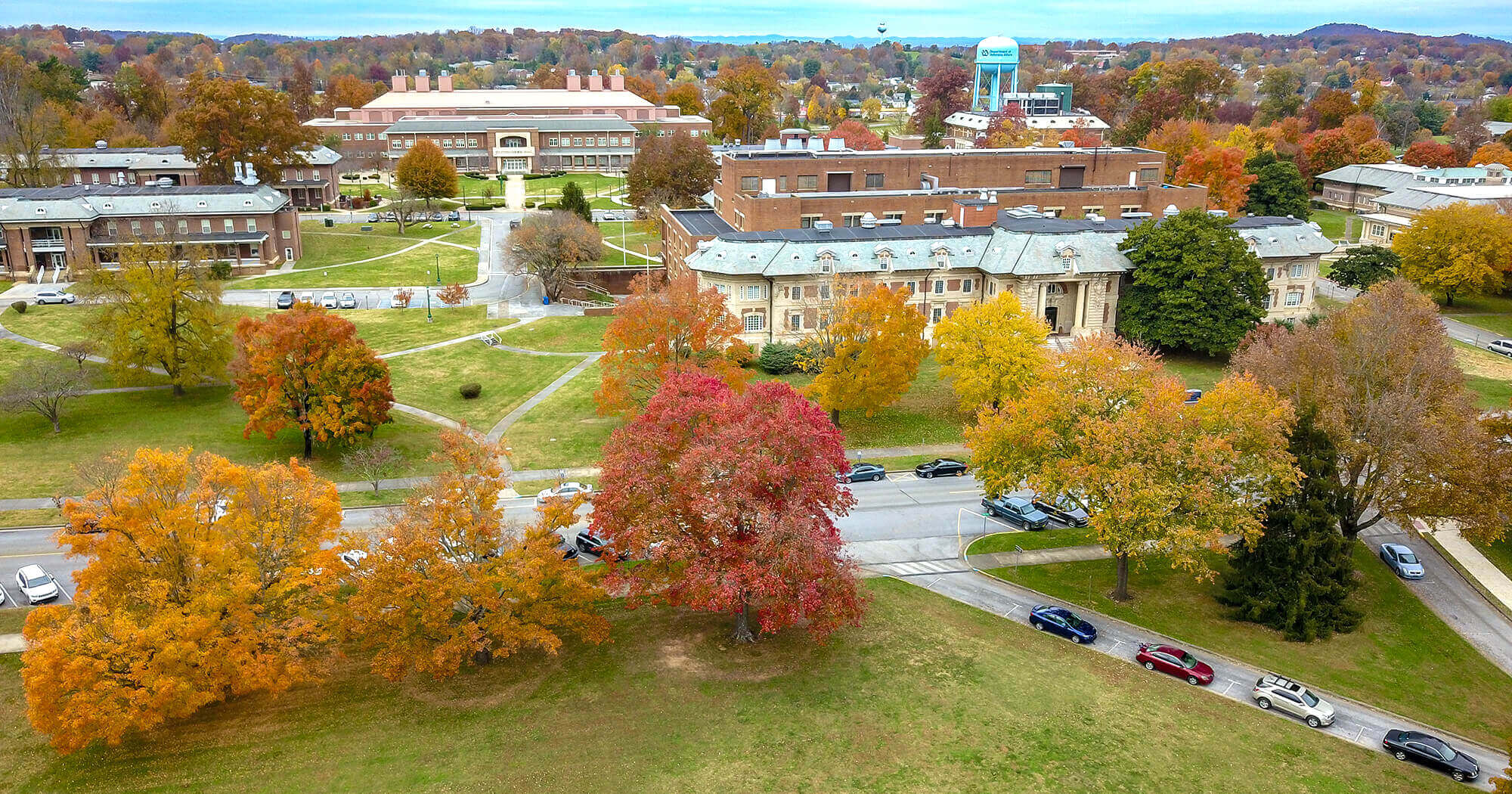 aerial view of va campus