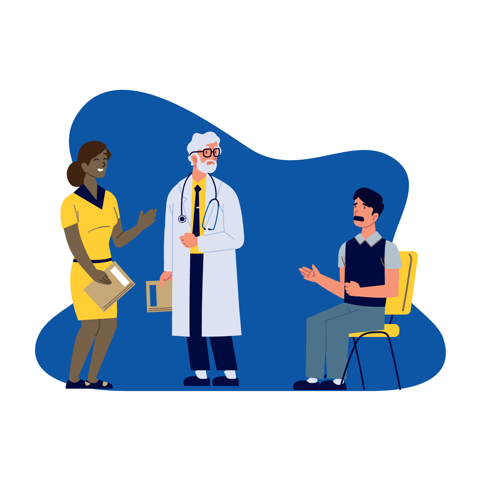 Illustration of a doctor with students