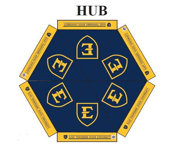 Top view of a tent Hub.