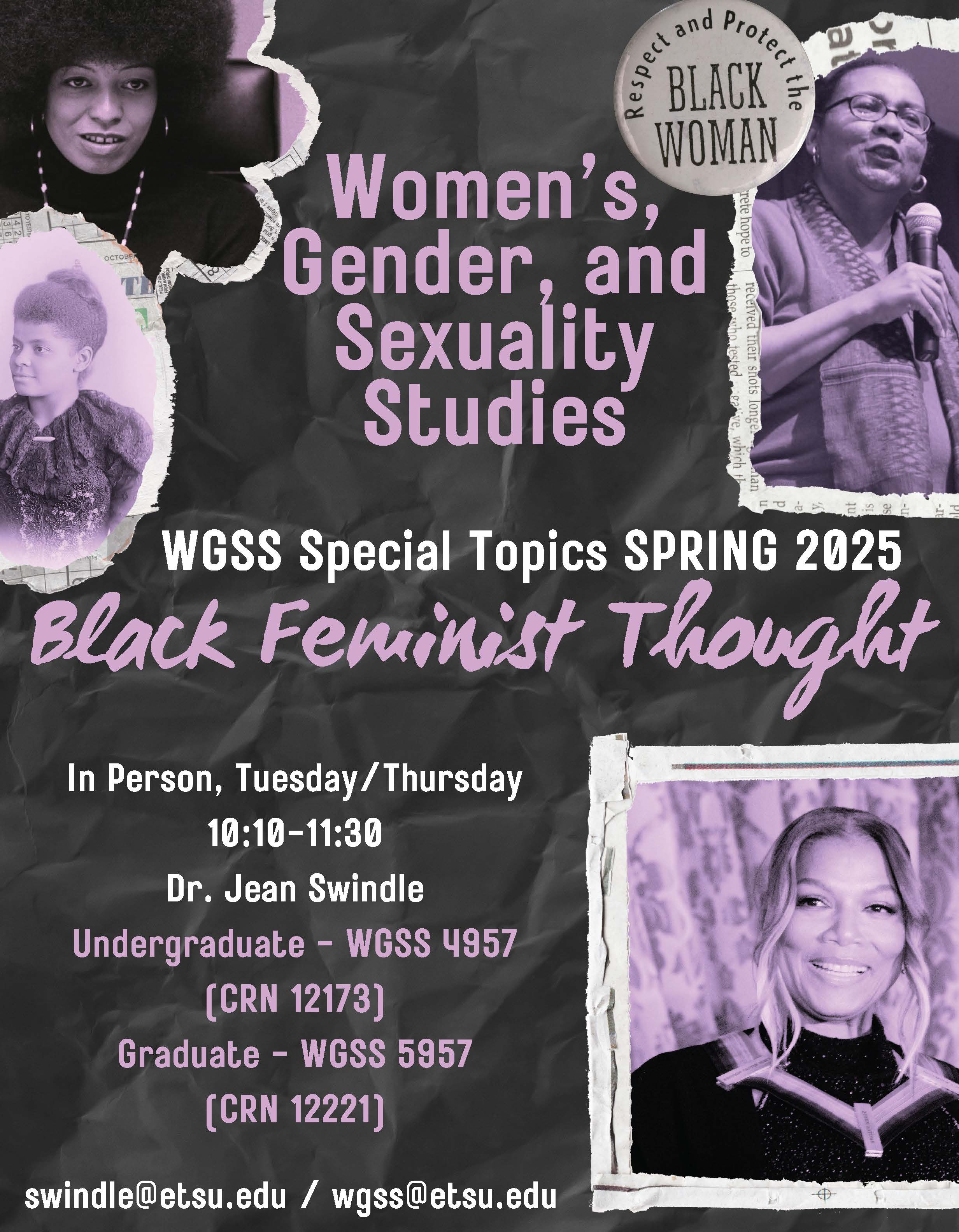 Black Feminist Thought course flyer with information detailed in the commentary below.