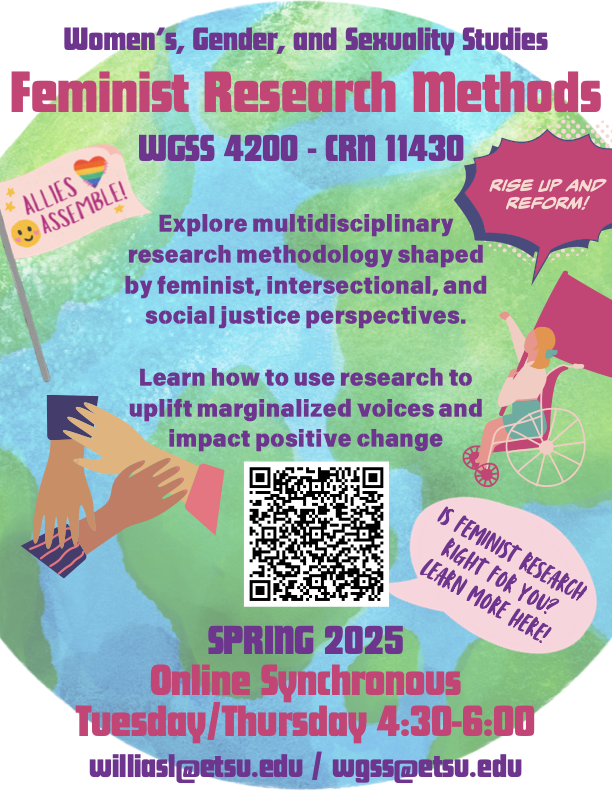 Feminist Research Methods flyer with information detailed in the commentary below