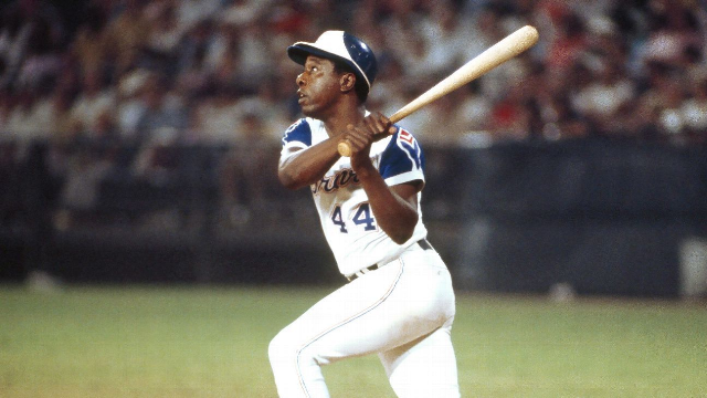 Hank Aaron batting