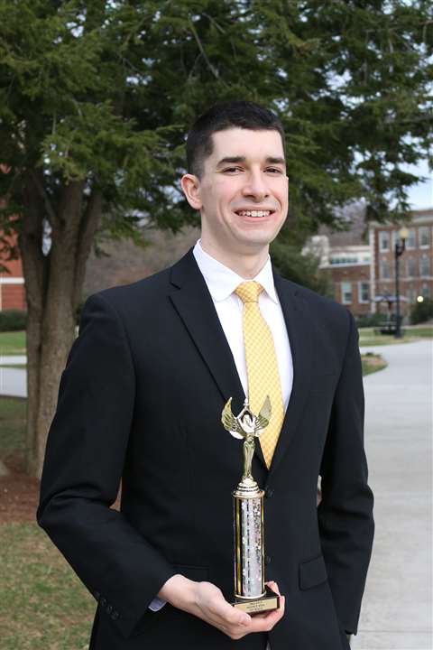 Braden Trent with Award