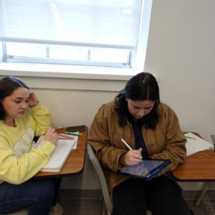 Students working in Math 1410.