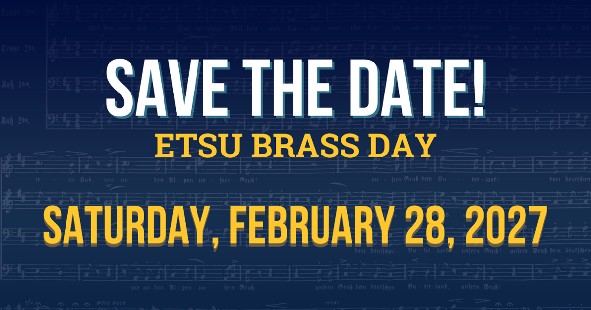 Blue background with white text saying "SAVE THE DATE" and "SATURDAY, FEBRUARY 28, 2027