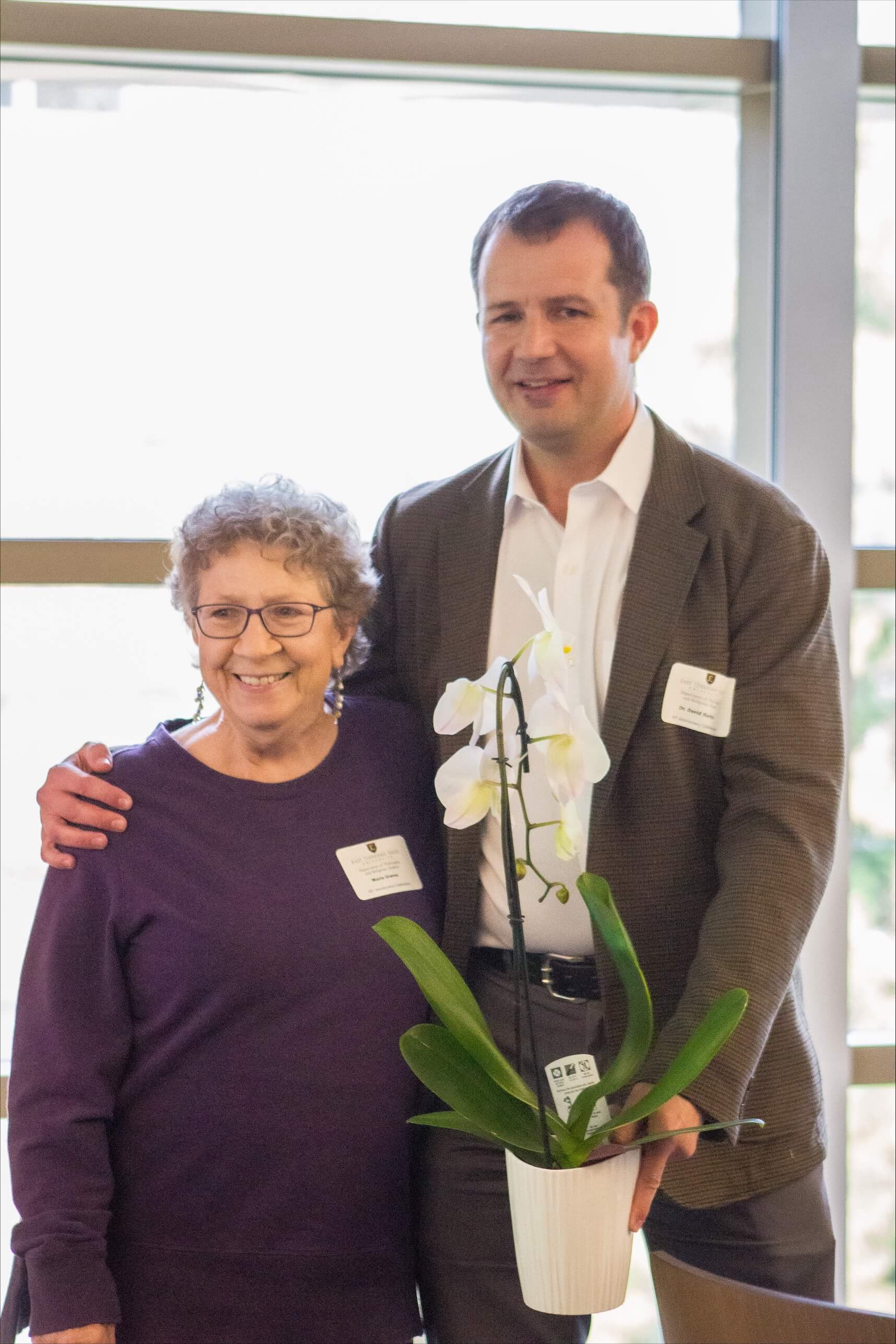 Former Executive Aide Marie Graves and David Harker Current Chair 