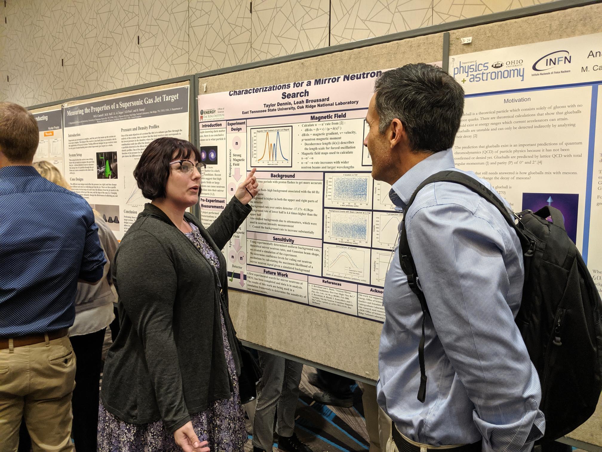 Photo for Two Physics majors attended the October 2019 meeting of the American Physical Society Division of Nuclear Physics held in Crystal City Virginia. 