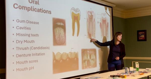 Dental Hygiene Student presenting in Geriatrics course