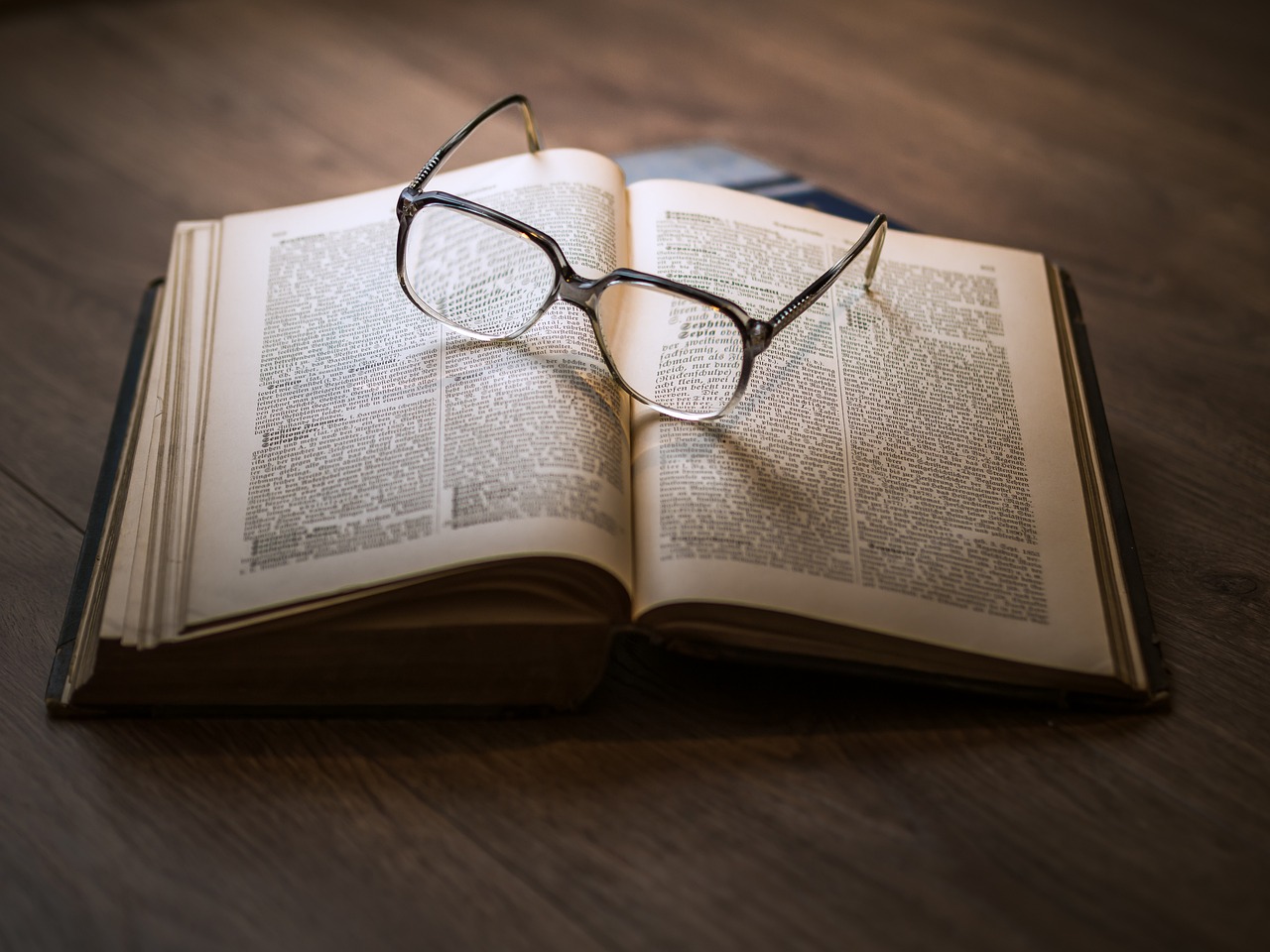 Glasses on a book