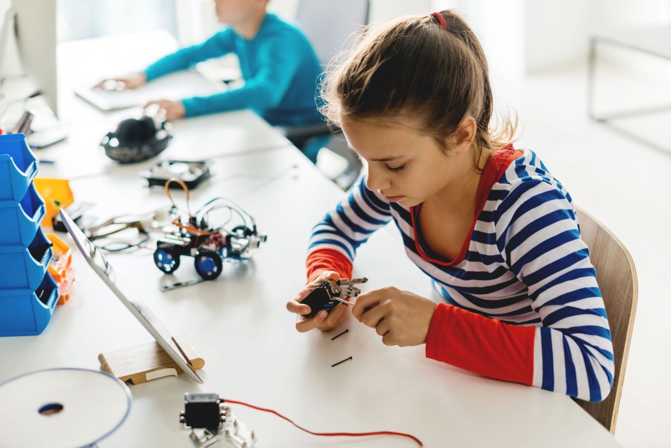 girl with robot