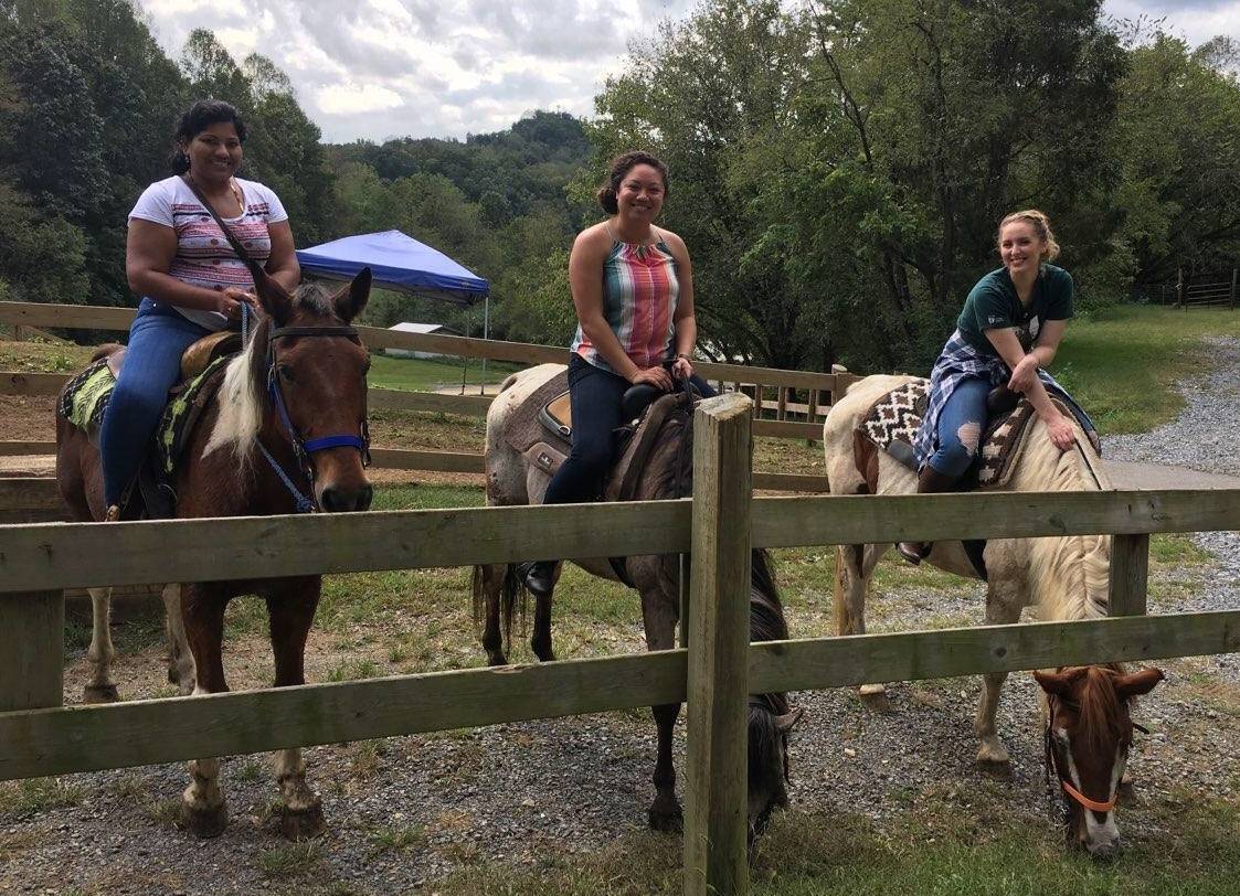 Residents on horses