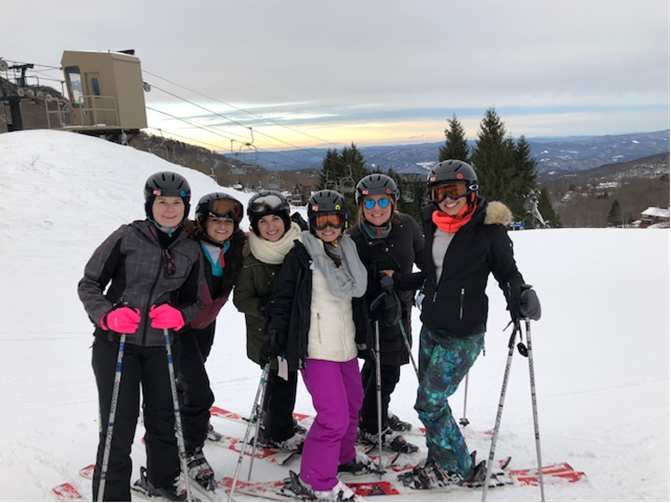 Students Skiing