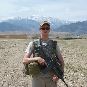 Michael Zaskey in uniform on base.