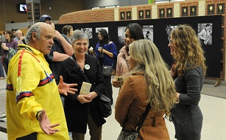 Crowd chatting