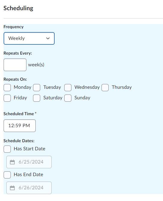 Scheduling menu for intelligent agents