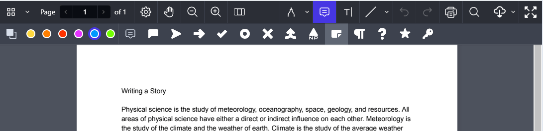 image of the dropox annotation note tool