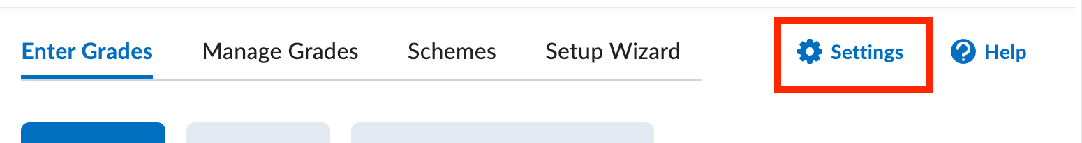 Image of the gradebook settings hyperlink