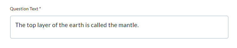 example of a true/false question