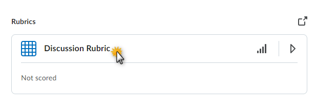 image of the discussion rubric located on the right hand side of the assess topic page for a student