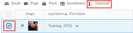 image of the unenroll link
