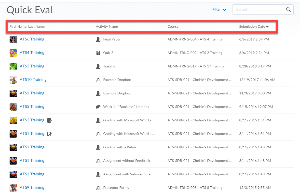 quickeval dashboard