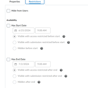 Visibility Options of a Forum