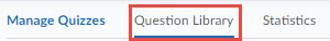 image of the Question Library menu link on the Manage Quizzes page