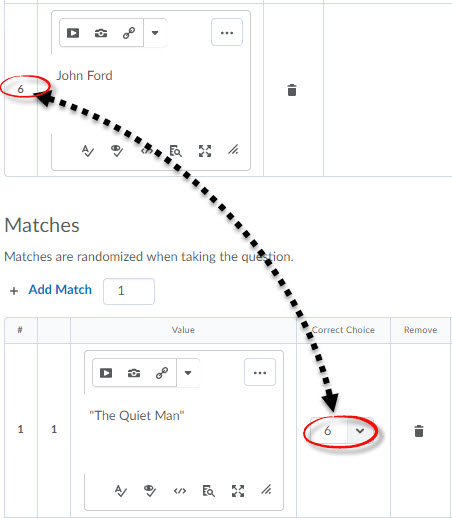 Image of the matches table