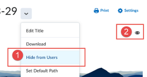 module hide settings with two options