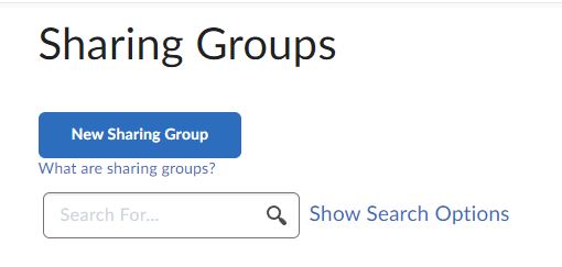 Image of the Blue New Sharing Group button.