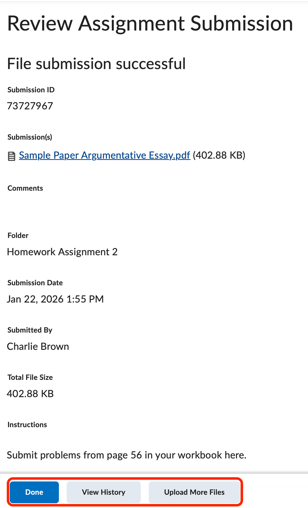 File Submission Receipt