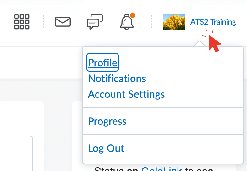 The my home personal settings selected
