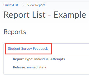 survey report list page