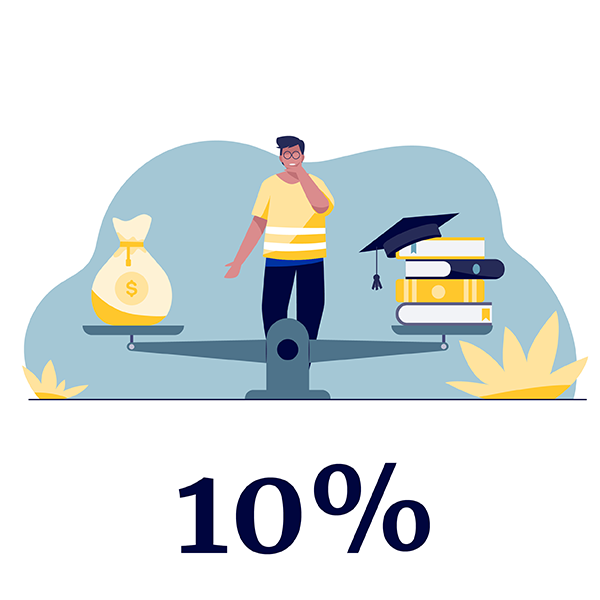 student debt vector infographic