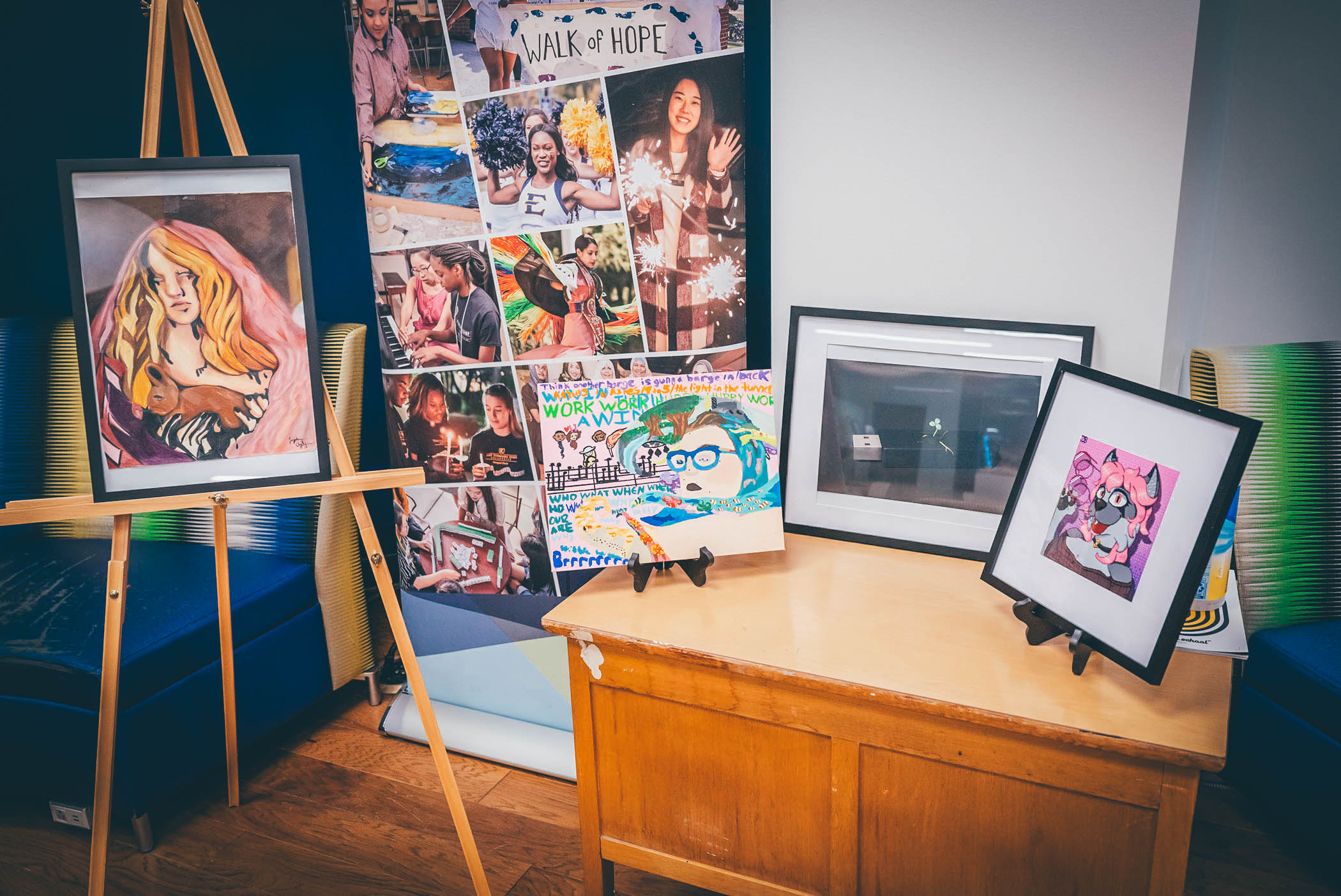 Student gallery at the Multicultural Center.