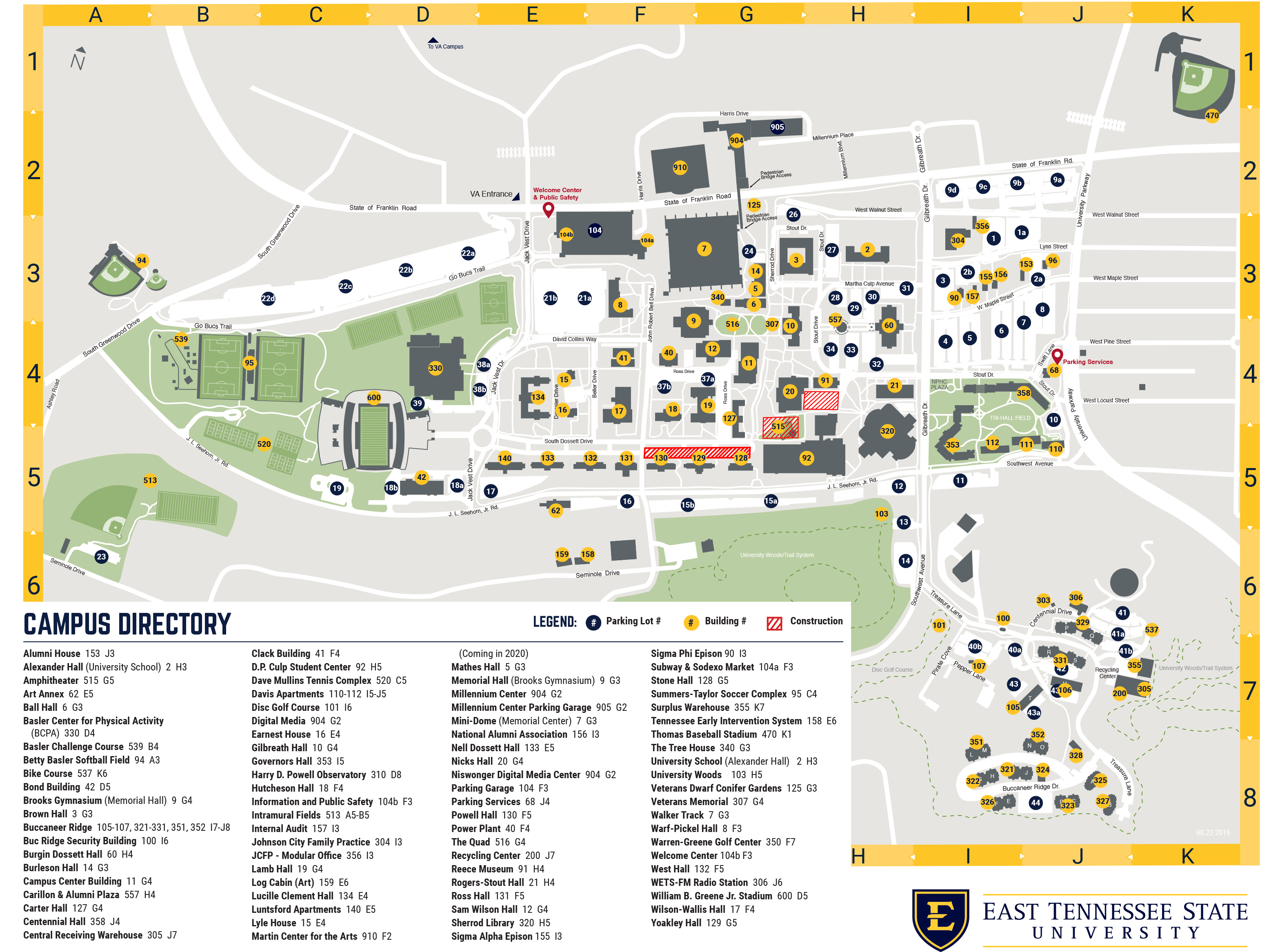 ETSU campus map