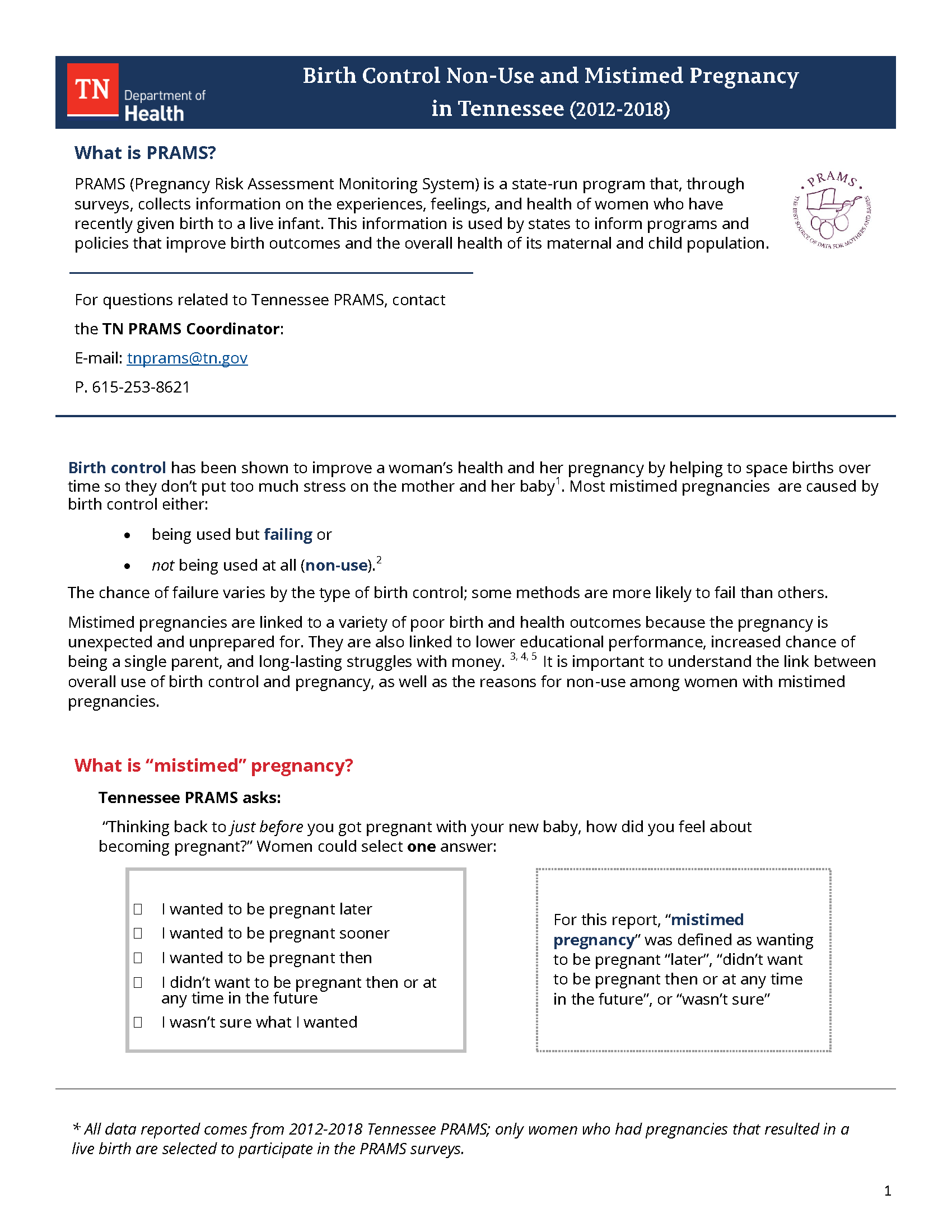 Contraception use and mis-time pregnancy