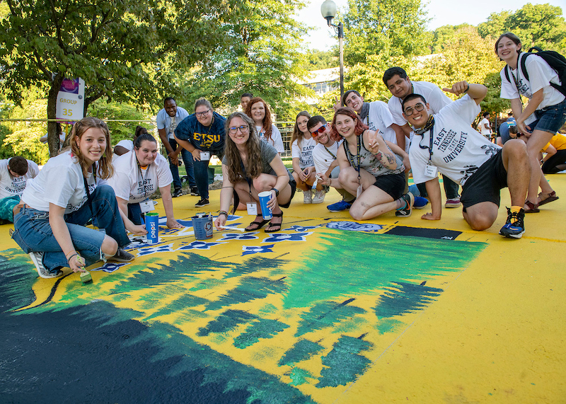 Students on the Pridewalk