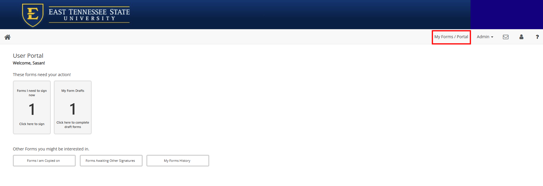 Dynamic Forms User Dashboard
