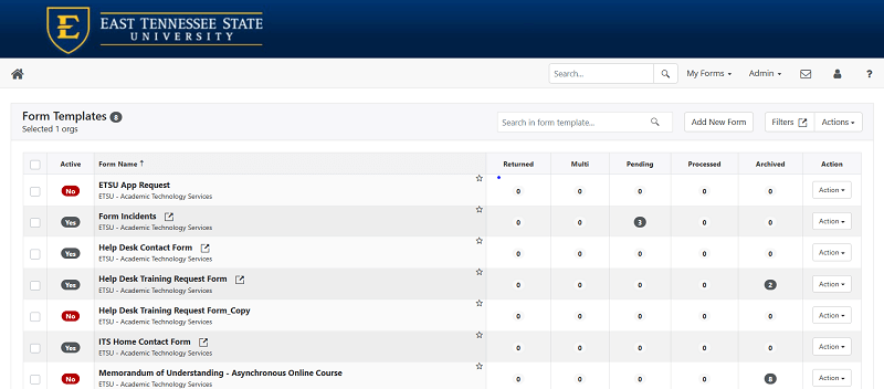 Dynamic Forms Dashboard