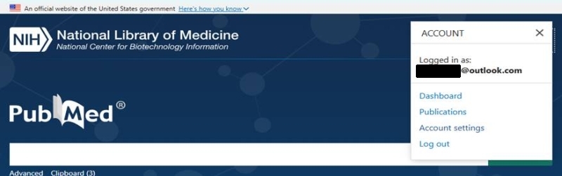 PubMed Account Settings