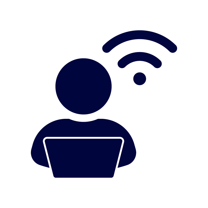 decorative image - person with wifi signal icon