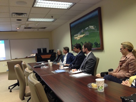 TN Commissioners Randy Boyd and John Dreyzehner talking with various students and faculty at Valleybrook