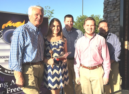 Lt. Gov. Ron Ramsey, Rep. Timothy Hill & Rep. Micah Van Huss present a College Republican with an award.