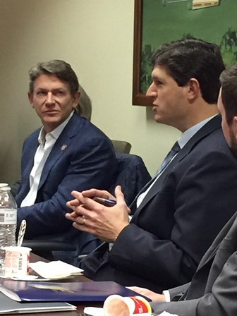 TN Commissioner for Economic and Community Development Randy Boyd talks with TN Commissioner for Public Health Dr. John Dreyzehner