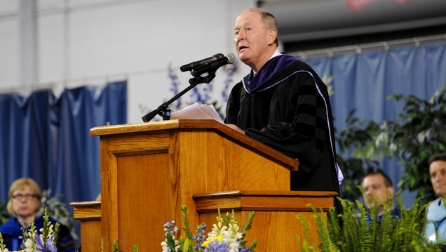 U.S. Senator Lamar Alexander addresses commencement audience