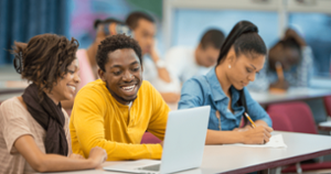 Students happily enjoying a class