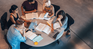 People learning around the table
