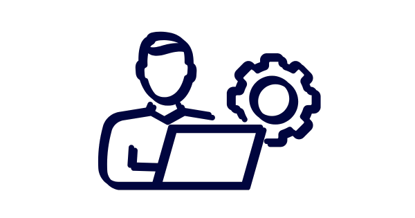 Decorative image of a person sitting with a laptop.